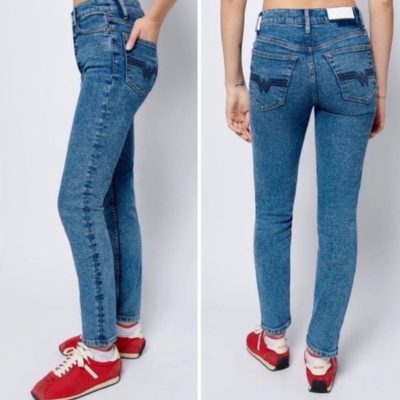 Re/Done High Rise Ankle Crop Jeans Retro Indigo Size 25 - Picture 2 of 10